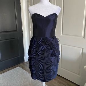 Anthropologie Brand Laundry by Shelli Segal Navy Blue Strapless Dress Size 8